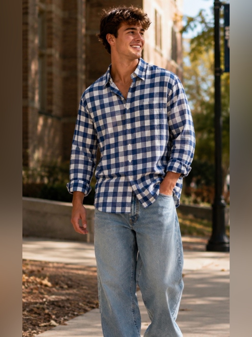 American Eagle Shirt SUPER SOFT Plaid FLANNEL Long Sleeve Button Up Men’s L